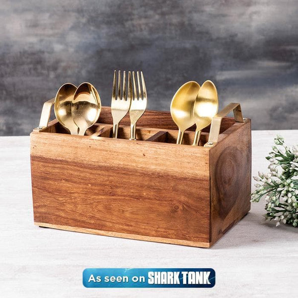 Buy Cedar Cutlery Holder - Gold at Vaaree online | Beautiful Cutlery Stand to choose from
