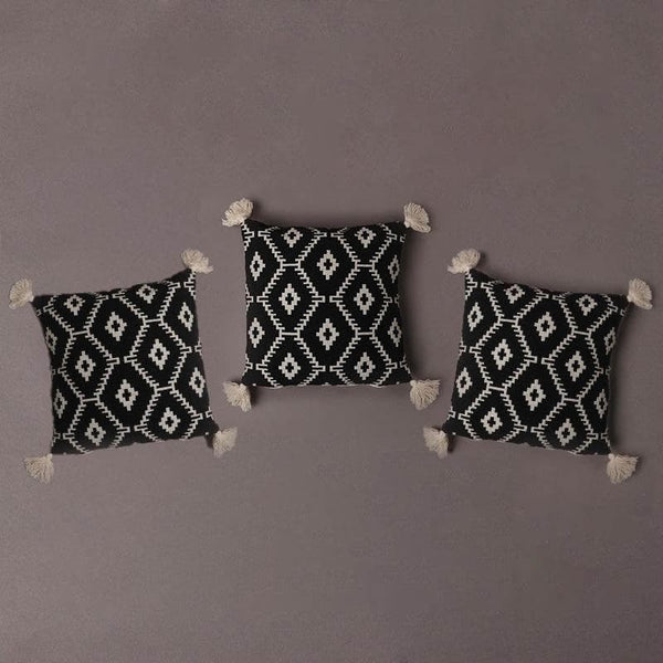 Buy Black of Diamonds Cushion Cover - Set Of Three at Vaaree online | Beautiful Cushion Cover Sets to choose from