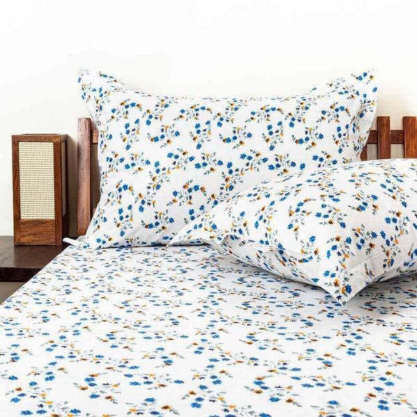 Buy Nesta Printed Bedsheet - Blue at Vaaree online | Beautiful Bedsheets to choose from