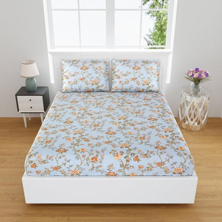 Buy Rain In Floral Bedsheet- Blue at Vaaree online | Beautiful Bedsheets to choose from