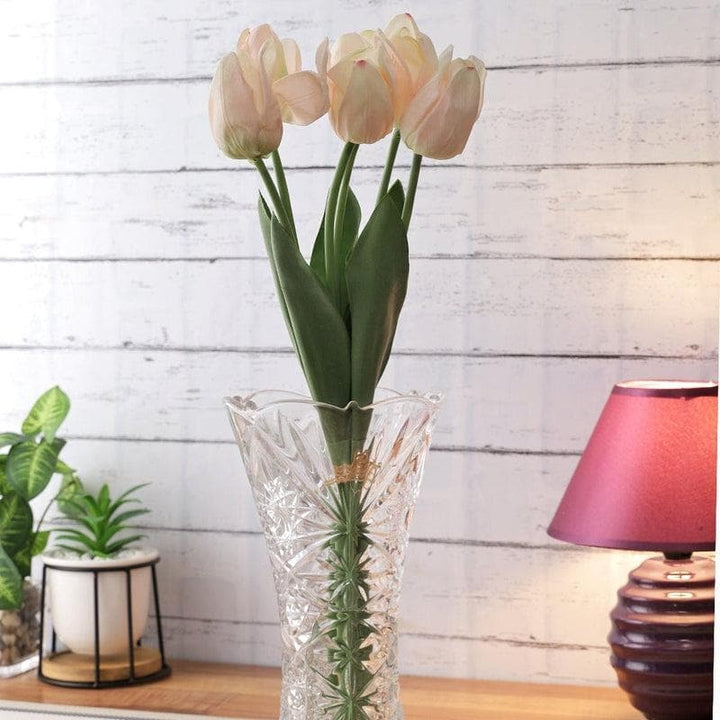 Buy Faux Peach Tulip Flower Stick - Set Of Six at Vaaree online | Beautiful Faux Plant to choose from