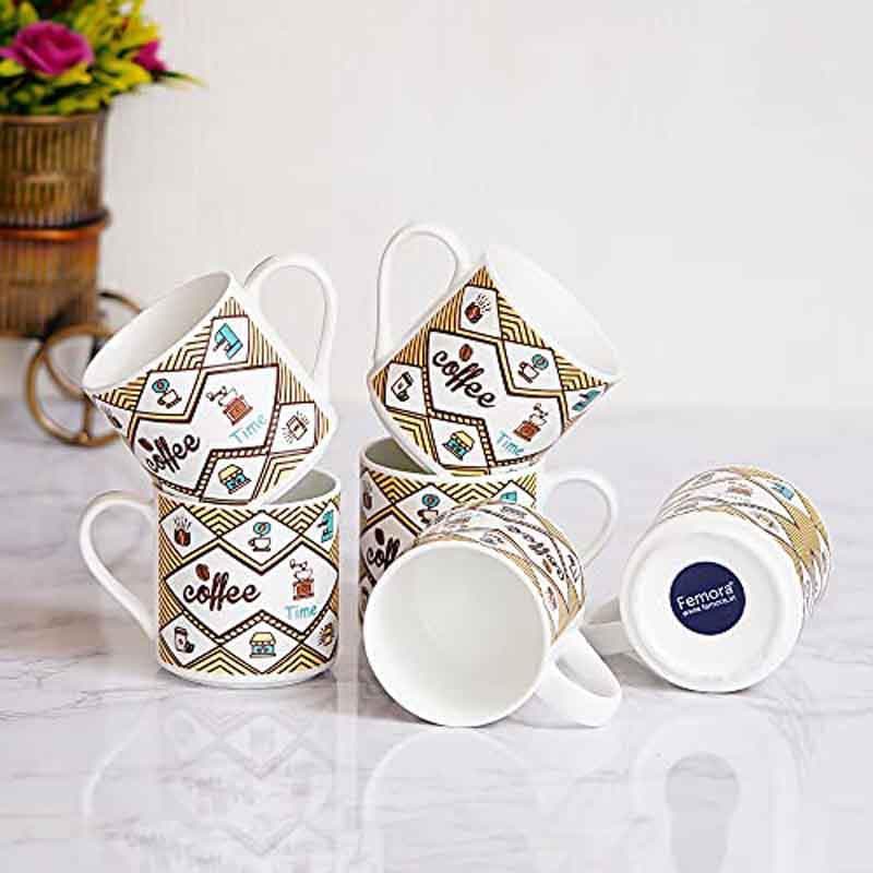 Buy Time for Coffee Mugs (160 ML) - Set of Six at Vaaree online | Beautiful Tea Cup to choose from