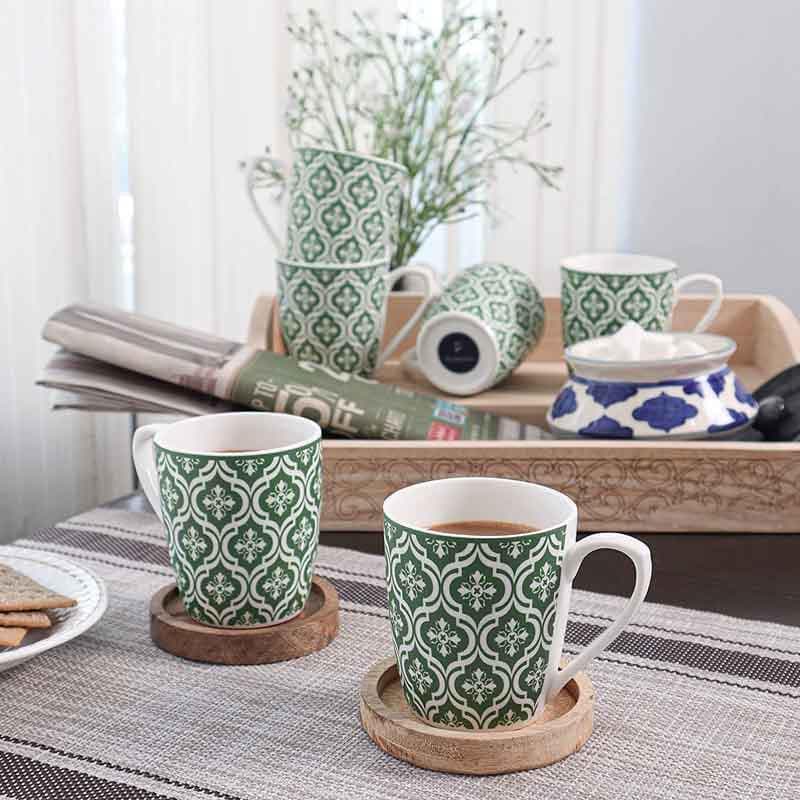 Buy Green Jaipuria Mug (160 ML) - Set of Six at Vaaree online | Beautiful Tea Cup to choose from