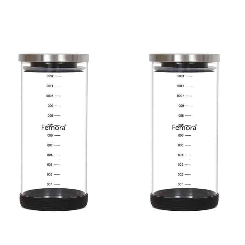 Buy Freshto Storage Jar with steel lid (1300 ML Each) - Set of Two at Vaaree online | Beautiful Jar to choose from