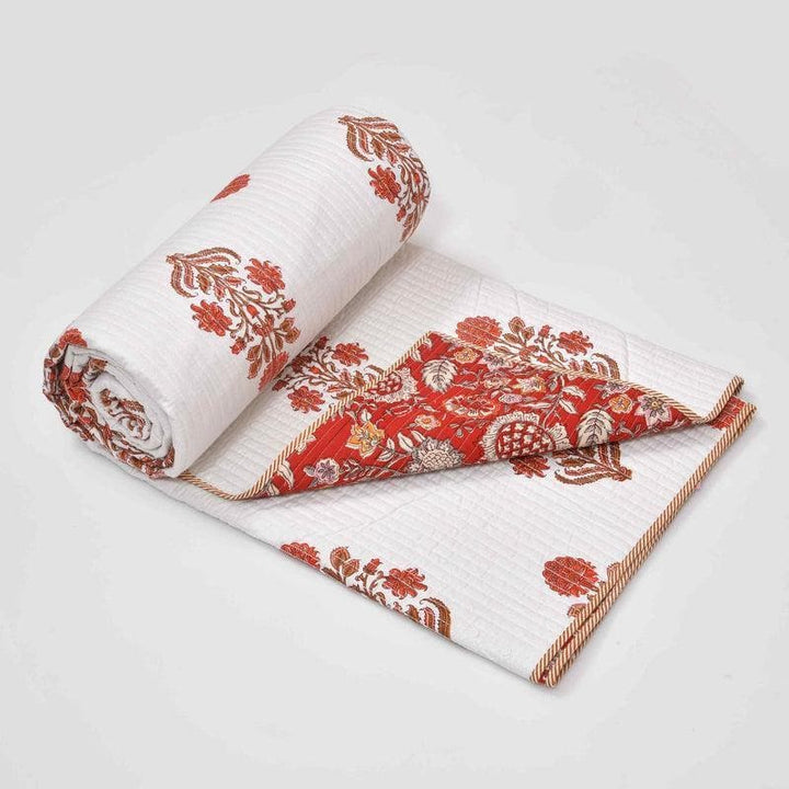 Buy Marianna Quilted Bedcover- Red at Vaaree online | Beautiful Bedcovers to choose from
