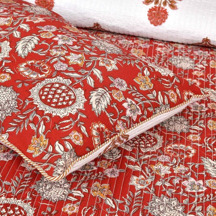Buy Marianna Quilted Bedcover- Red at Vaaree online | Beautiful Bedcovers to choose from