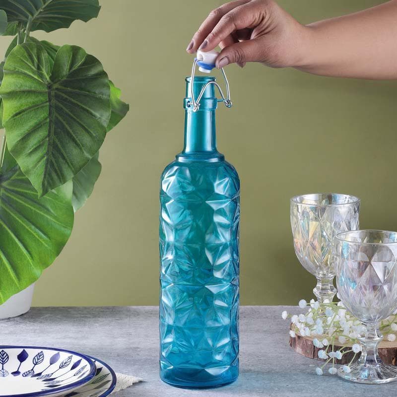 Buy Stella Textured Fliptop Bottle - Blue at Vaaree online | Beautiful Bottle to choose from