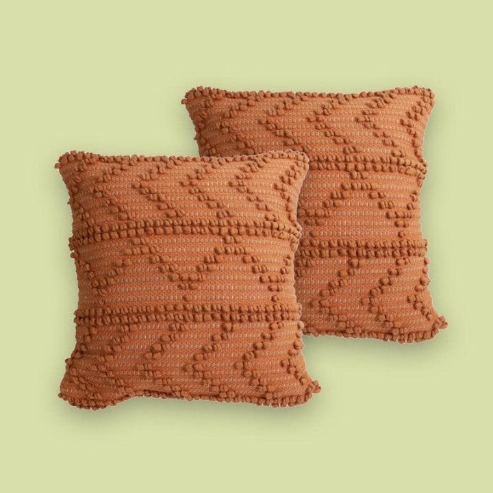 Buy Bead Beats Cushion Cover - Rust - Set Of Two at Vaaree online | Beautiful Cushion Cover Sets to choose from