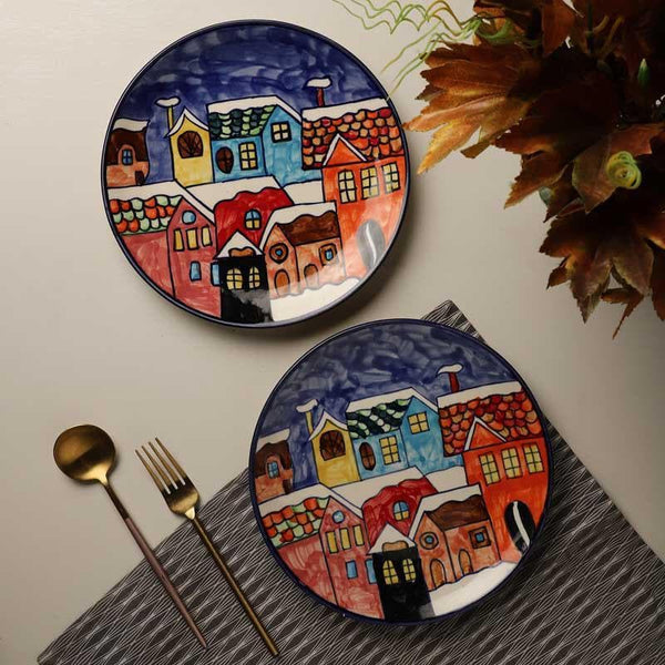 Buy Snow City Dinner Plate - Set Of Two at Vaaree online | Beautiful Dinner Plate to choose from