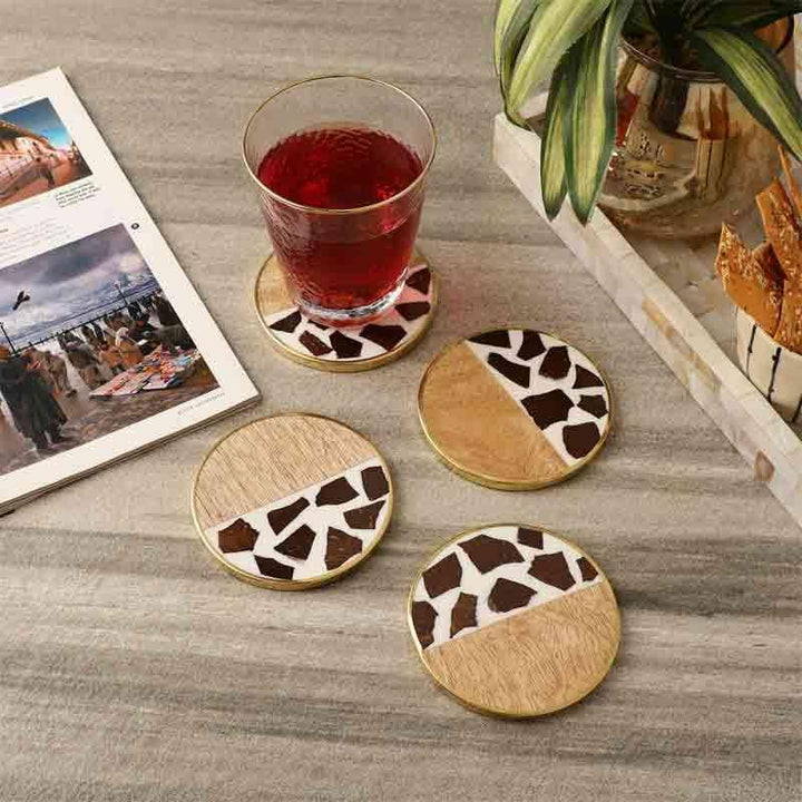 Buy Animal Print Wooden Coaster - Set Of Four at Vaaree online | Beautiful Coaster to choose from