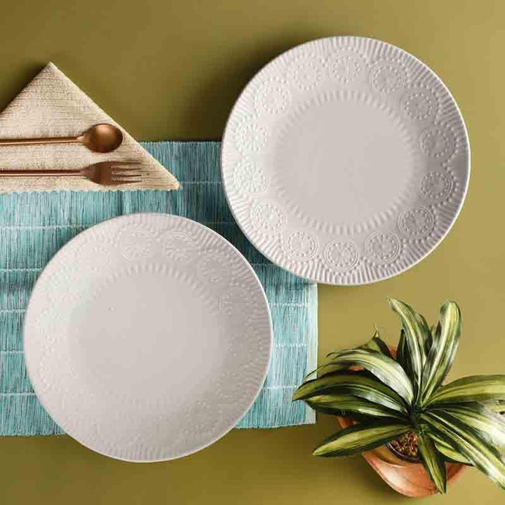 Buy Crown Dinner Plate - Grey - Set Of Two at Vaaree online | Beautiful Dinner Plate to choose from