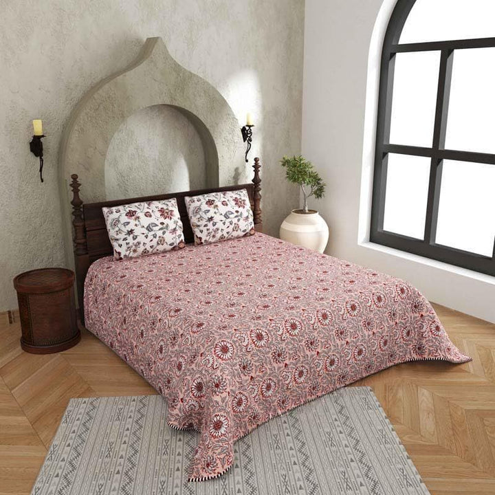 Buy Floral Fables Quilted Bedcover at Vaaree online