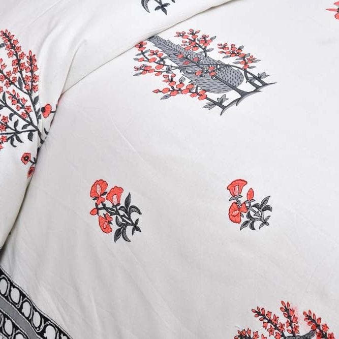 Buy Floral Temple Bedsheet- Orange at Vaaree online | Beautiful Bedsheets to choose from