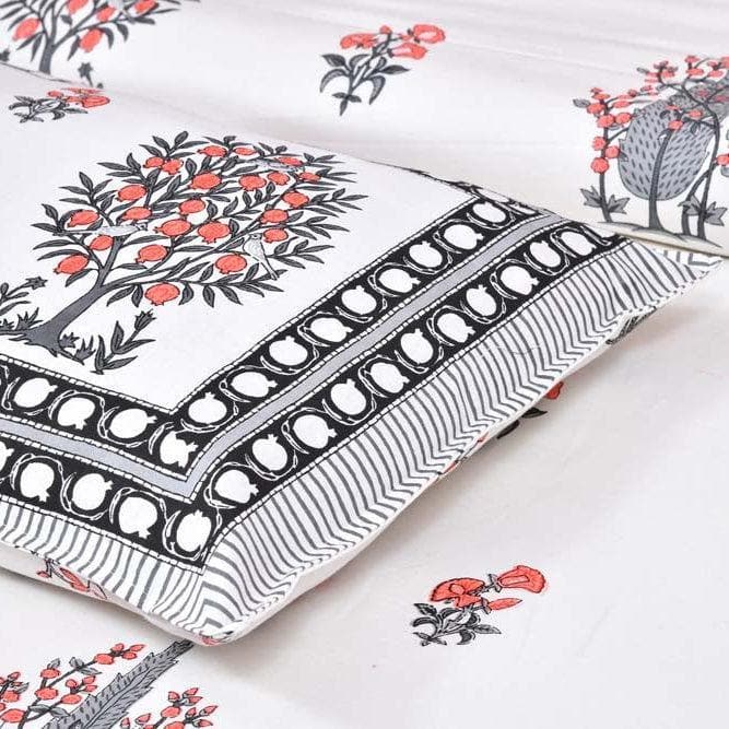 Buy Floral Temple Bedsheet- Orange at Vaaree online | Beautiful Bedsheets to choose from