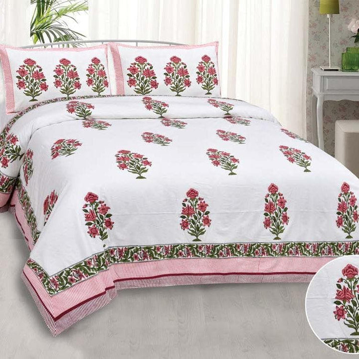 Buy Blissful Bouquet Bedsheet- Pink at Vaaree online | Beautiful Bedsheets to choose from