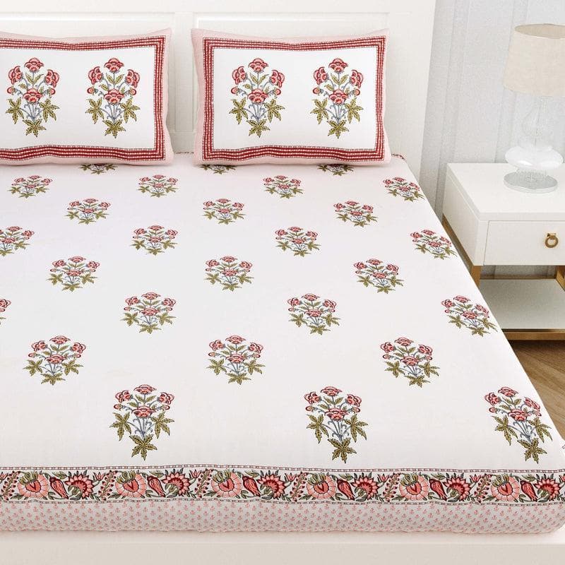 Buy Flower Sanctuary Bedsheet- Orange at Vaaree online | Beautiful Bedsheets to choose from