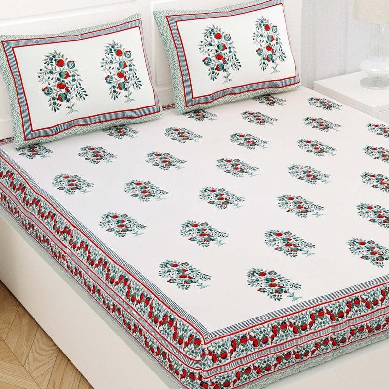 Buy Mughal Motifs Bedsheet- Red at Vaaree online | Beautiful Bedsheets to choose from