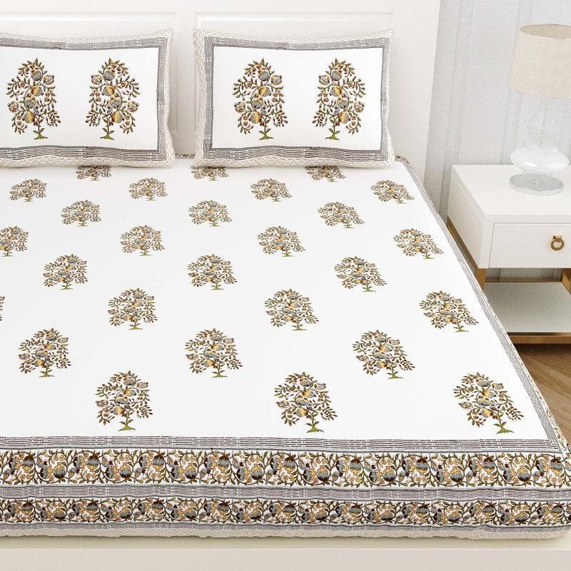 Buy Mughal Motifs Bedsheet- Yellow at Vaaree online | Beautiful Bedsheets to choose from