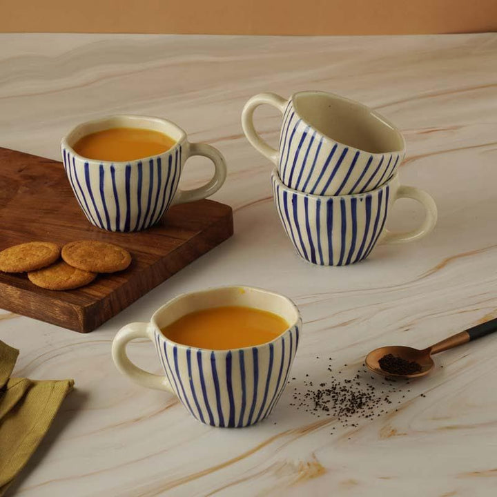 Buy Vertical Striped Cup- Set Of Four at Vaaree online | Beautiful Cup to choose from