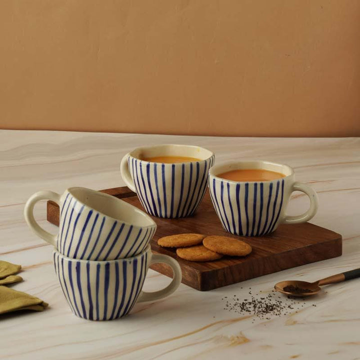 Buy Vertical Striped Cup- Set Of Four at Vaaree online | Beautiful Cup to choose from