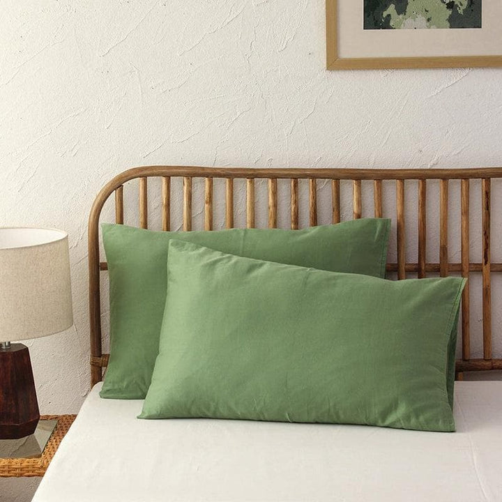 Buy Solid Green Spice Pillow Cover- Set Of Two at Vaaree online | Beautiful Pillow Covers to choose from