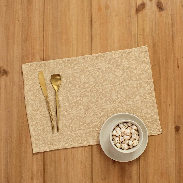 Buy Beige Floral Mesh Placemat at Vaaree online | Beautiful Table Mat to choose from