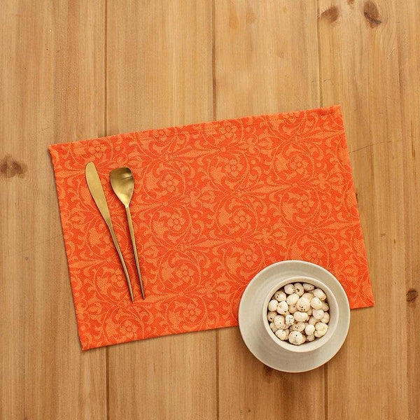 Buy Orange Floral Mesh Placemat at Vaaree online | Beautiful Table Mat to choose from