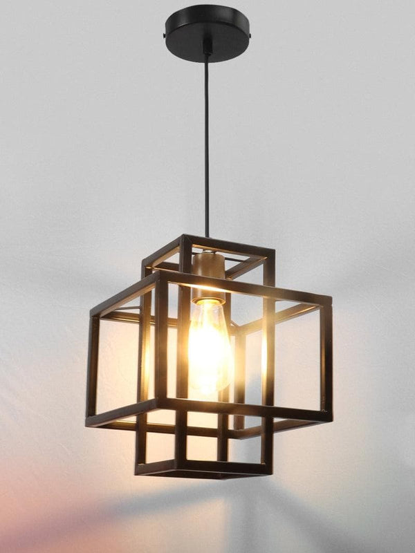 Buy Cuboidal Cage Ceiling Lamp in Black at Vaaree online | Beautiful Ceiling Lamp to choose from