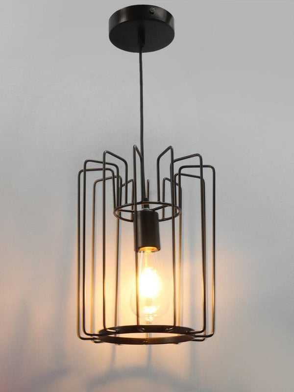 Buy Vertical Cage Pendant Lamp in Black at Vaaree online | Beautiful Ceiling Lamp to choose from