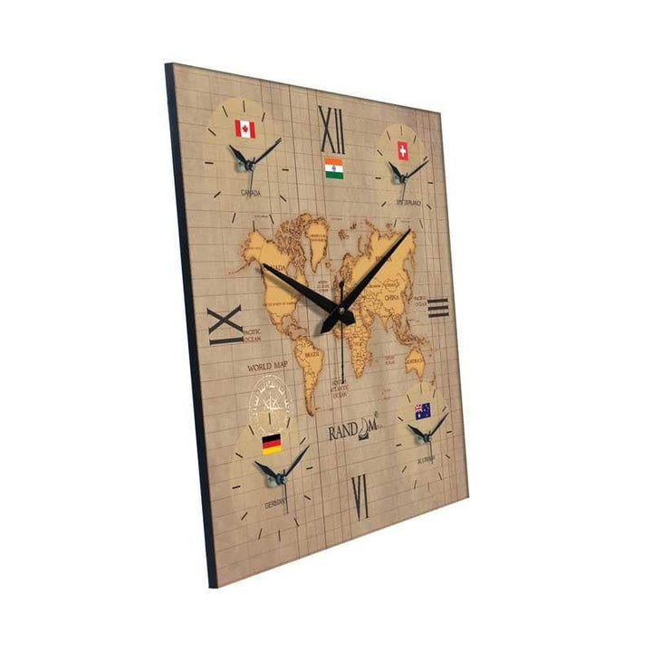 Buy Around The World In 24 Hours Wall Clock - Brown at Vaaree online | Beautiful Wall Clock to choose from