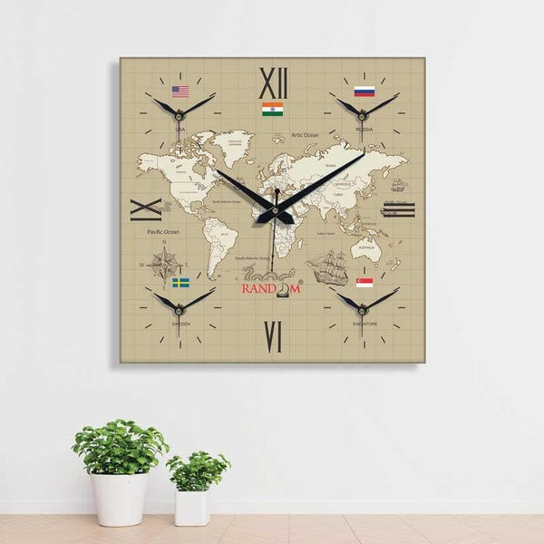 Buy Around The World In 24 Hours Wall Clock - Beige at Vaaree online | Beautiful Wall Clock to choose from
