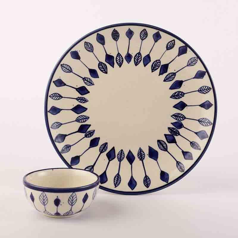 Buy Teer Plate & Bowl - Set Of Three at Vaaree online | Beautiful Dinner Set to choose from