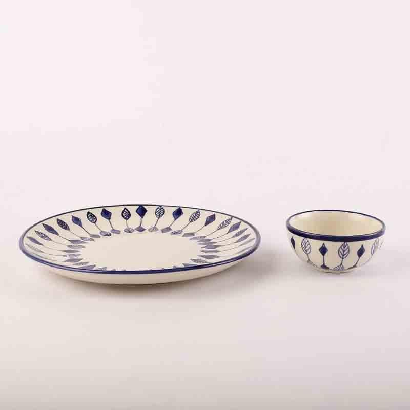 Buy Teer Plate & Bowl - Set Of Three at Vaaree online | Beautiful Dinner Set to choose from