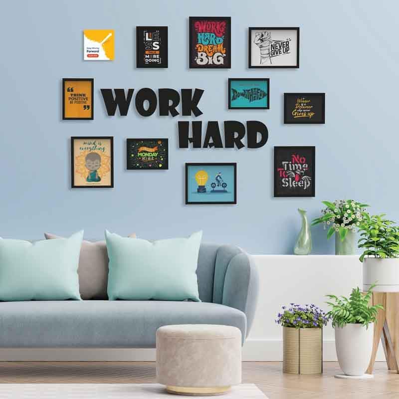 Buy Work Hard Collage Photo Frames - Set Of Ten at Vaaree online | Beautiful Photo Frames to choose from