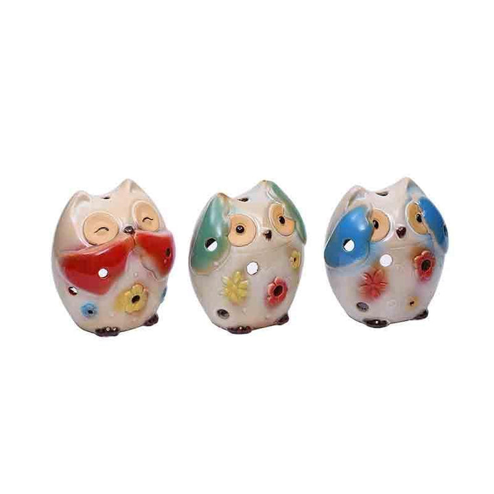 Buy No Evil Owl Tealight Holders - Set Of Three at Vaaree online | Beautiful Showpiece to choose from