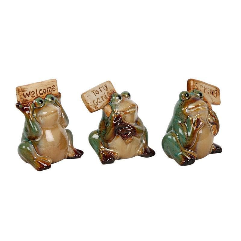 Buy Frog Gardening Showpiece - Set Of Three at Vaaree online | Beautiful Showpieces to choose from