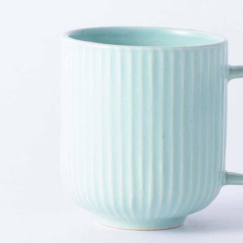 Buy Ribbed Raves Mug With Tray (Aqua) - Set Of Two at Vaaree online | Beautiful Coffee & Tea Mug to choose from
