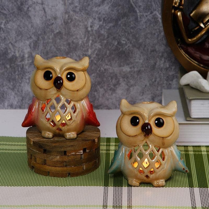 Buy Coupling Owl Tealight Holder Set at Vaaree online | Beautiful Showpiece to choose from