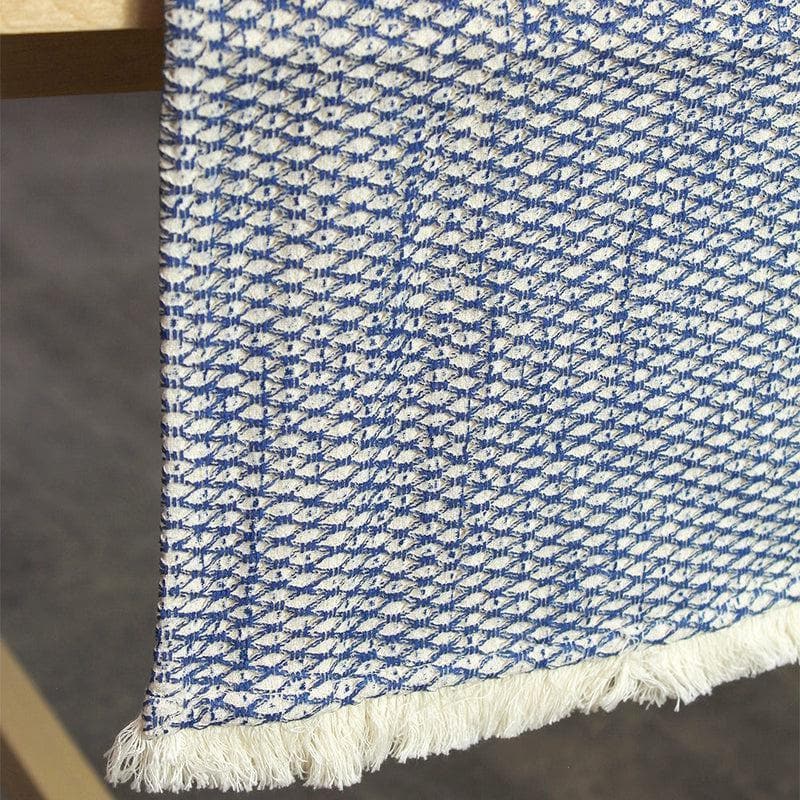 Buy Iffy Blue Textured Table Runner at Vaaree online | Beautiful Table Runner to choose from
