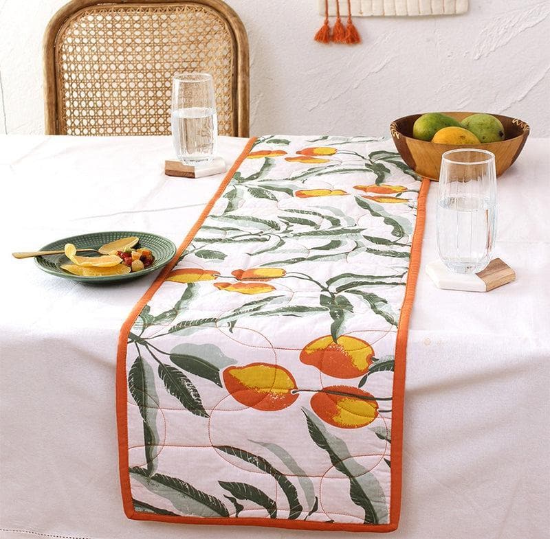 Buy Mango Season Table Runner- Orange at Vaaree online | Beautiful Table Runner to choose from