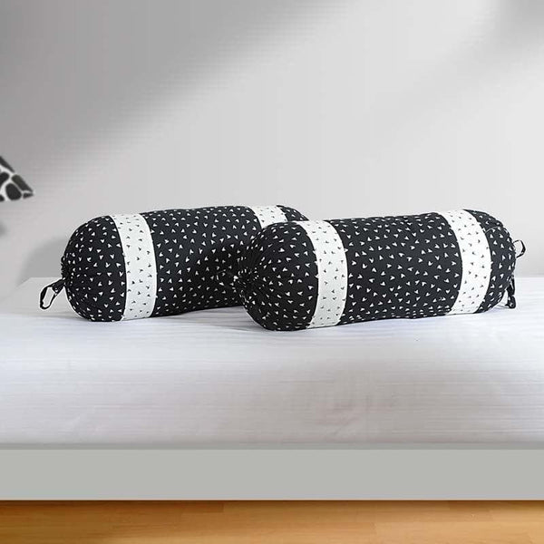 Buy Classic Black & White Bolster Cover - Set Of Two at Vaaree online | Beautiful Bolster Covers to choose from