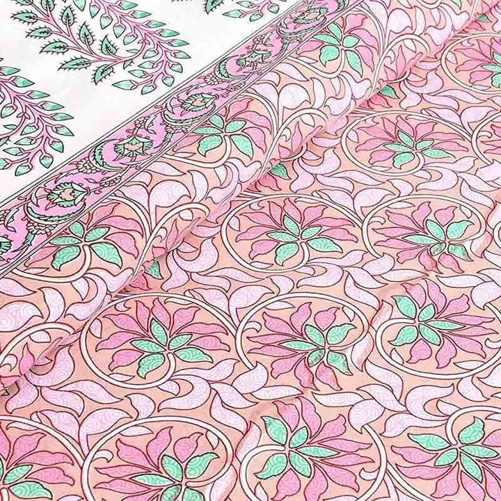 Buy Saba Jaipuri Bedsheet - Pink at Vaaree online | Beautiful Bedsheets to choose from