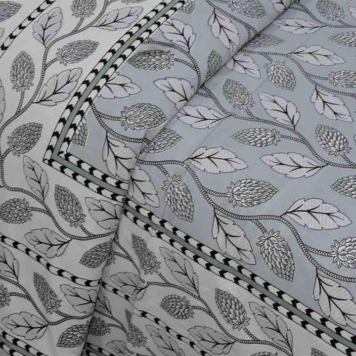 Buy Lavasa Jaipuri Bedsheet - Grey at Vaaree online | Beautiful Bedsheets to choose from