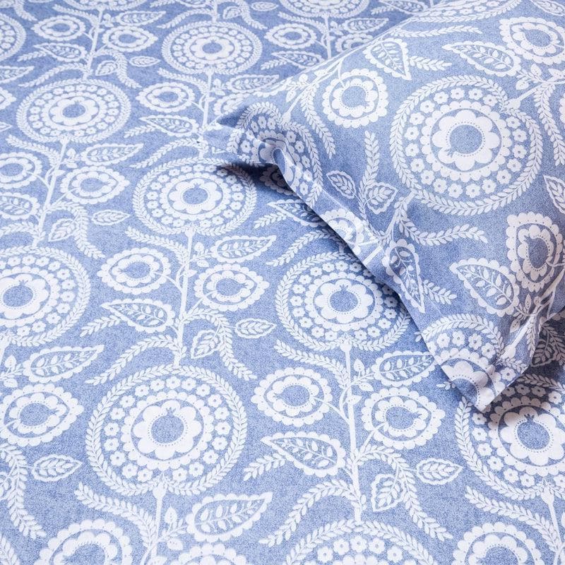 Buy Mizu Blue Bedsheet at Vaaree online | Beautiful Bedsheets to choose from
