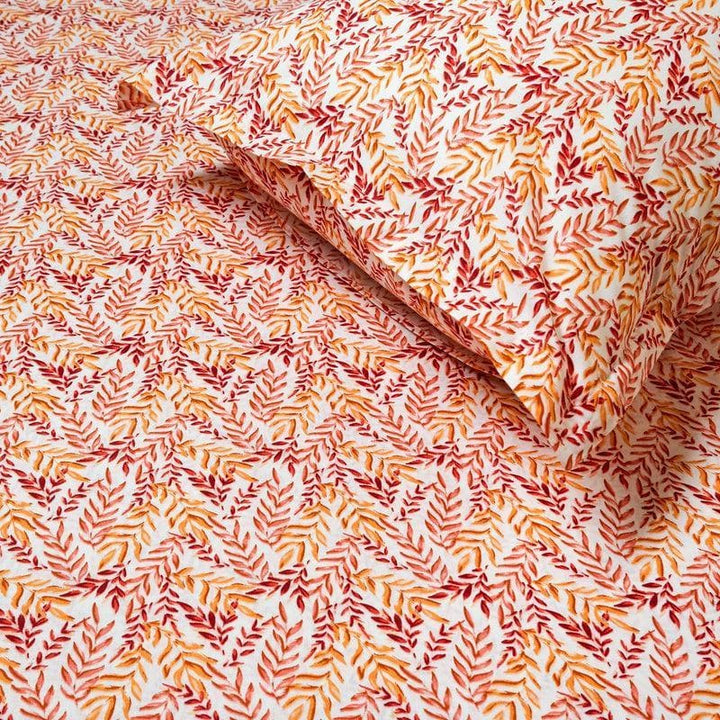 Buy Leafy Vine Bedsheet- Orange at Vaaree online | Beautiful Bedsheets to choose from