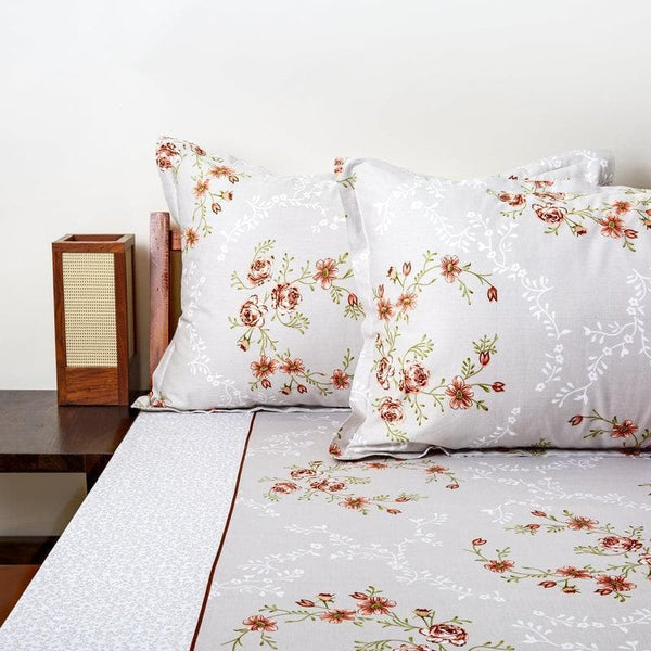 Buy Floral Bouquet Bedsheet- Grey at Vaaree online | Beautiful Bedsheets to choose from