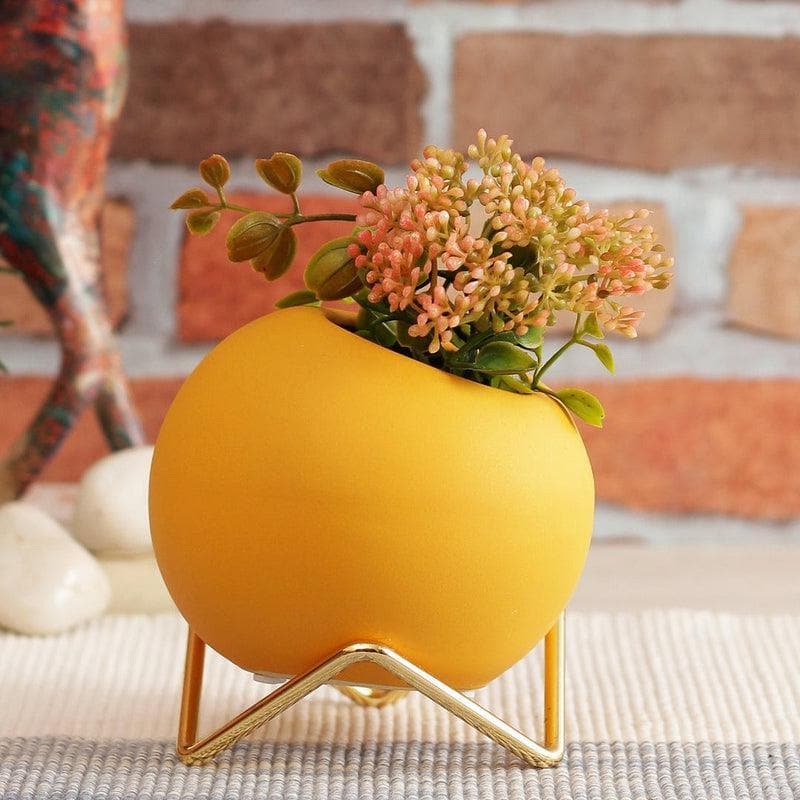 Buy Yellow Circular Vase at Vaaree online | Beautiful Vase to choose from