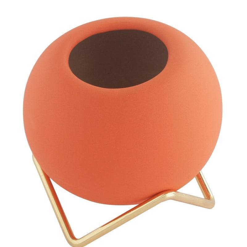 Buy Tangerine Circular Vase at Vaaree online | Beautiful Vase to choose from