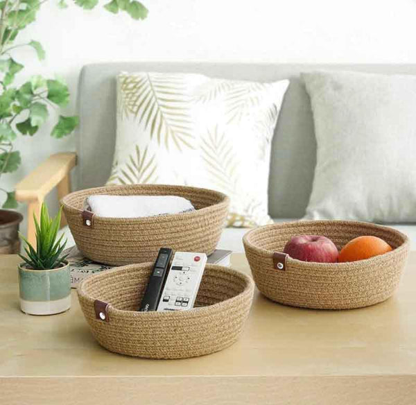 Buy Latte Storage Basket - Set Of Three at Vaaree online | Beautiful Storage Basket to choose from