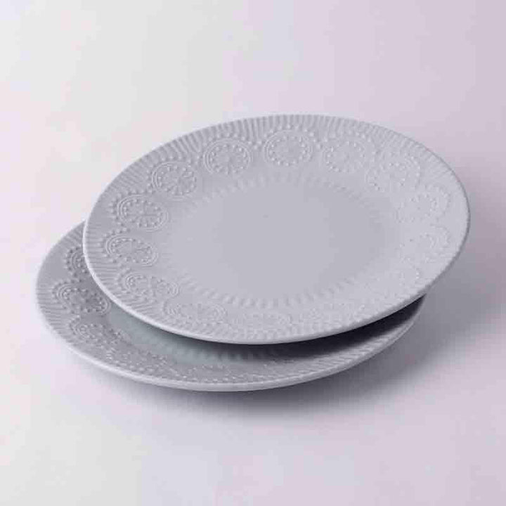 Buy Crown Dinner Plate - Grey - Set Of Two at Vaaree online | Beautiful Dinner Plate to choose from